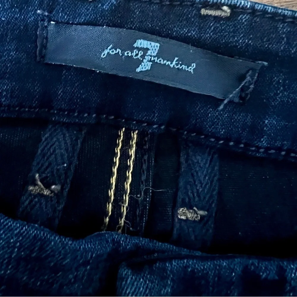 7 For All Mankind Classic Indigo Dark Wash Skinny Jean - Size 25
